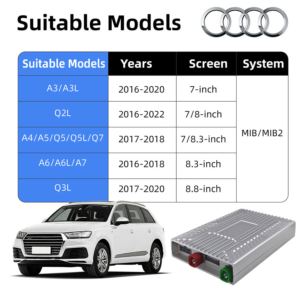 Wireless CarPlay & Android Auto Module for Audi A3 A4 A5 A6 A7 Q2 Q3 Q5 Q7 2016-2022 MIB MIB2 System