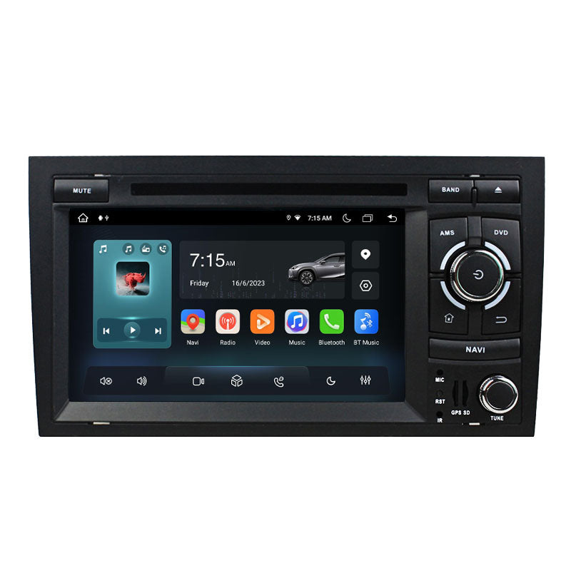 7” Android Radio Screen Car Stereo Head Unit CarPlay Android Auto for Audi A4 (2002-2008)