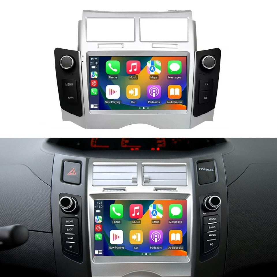Linux System 7” IPS Screen Car Multimedia Player Wireless CarPlay & Android Auto for Toyota Yaris XP90 / Vitz 2005 - 2012