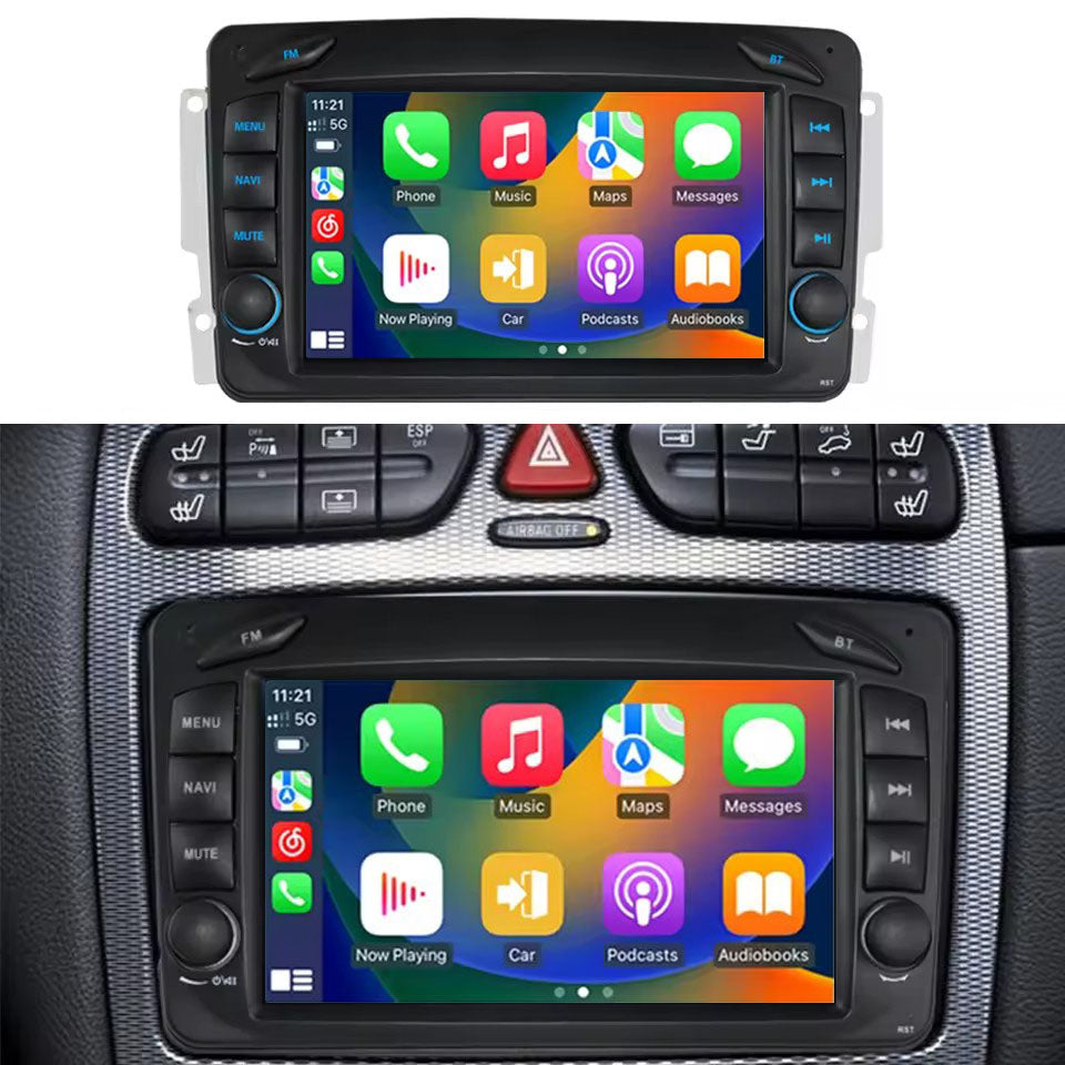 Linux System 7” IPS Screen Car Multimedia Player Wireless CarPlay & Android Auto for Mercedes-Benz A Class W168 1998 - 2002 / C Class W203 2000 - 2004 / CLK Class W209 C209 1998 - 2004 / G Class W463 1998 - 2006 / Viano & Vito W639 2003 - 2006
