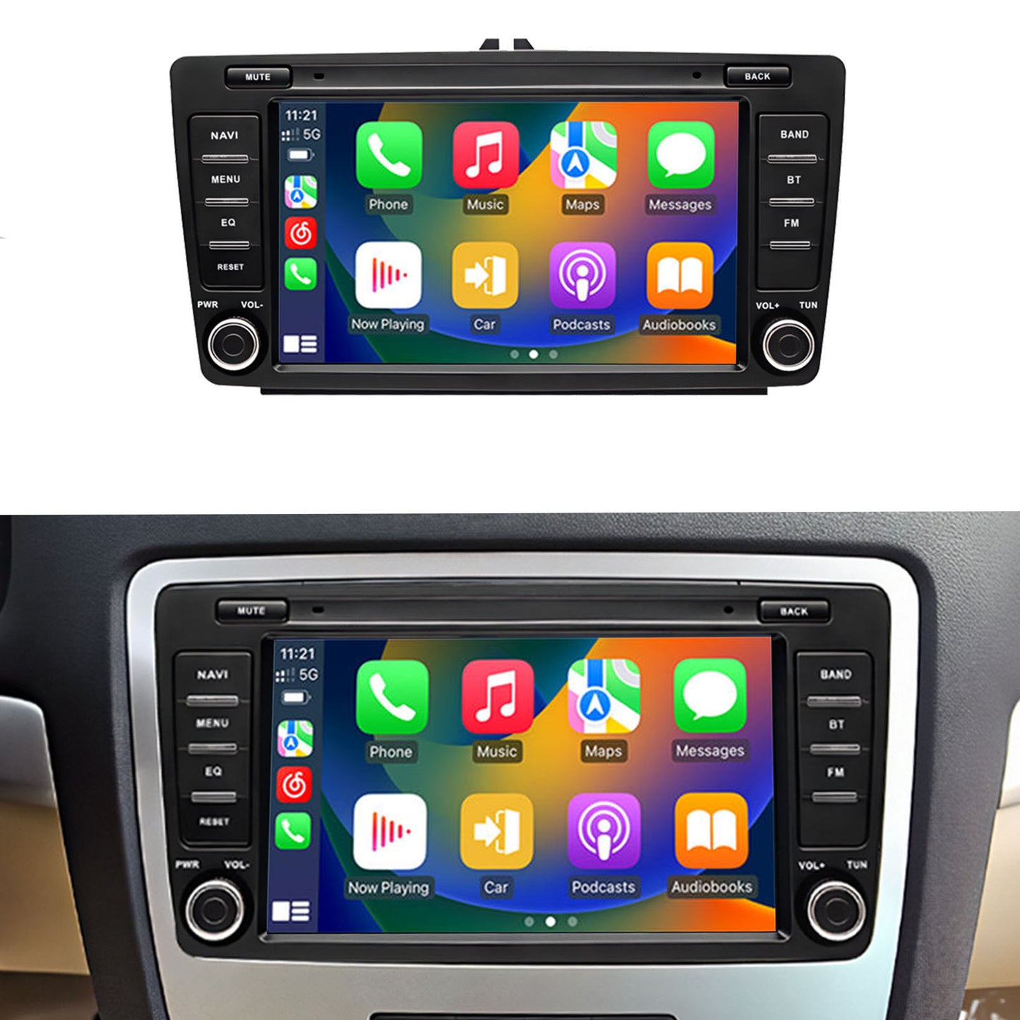Linux System 8” IPS Screen Car Multimedia Player Wireless CarPlay & Android Auto for Skoda Octavia II 2004 - 2013