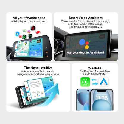 Android 16.0 Smart Box Wireless CarPlay & Android Auto Adapter Qualcomm Snapdragon 6350 CPU