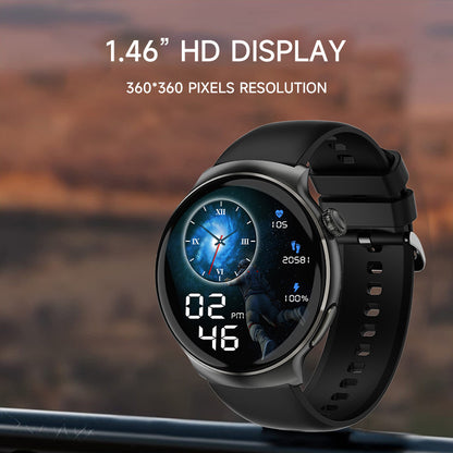 1.46” TFT Screen Smart Watch BT Phone Call Voice Assistant ECG PPG Monitor HRV HR Alert REM Sleep Multi-Sports Modes