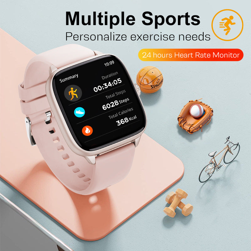 1.72” TFT Screen Smart Watch BT Phone Call AOD Display Voice Assistant Multi-Sport Modes Heart Rate Monitor Female Health
