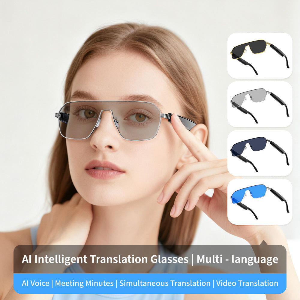 AI Smart Sunglasses Bluetooth Earphone Audio Calls Safe Driving Simultaneous Translation