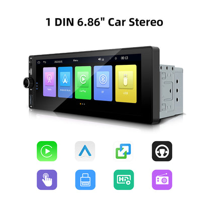 Motor Vehicle 1 Din 6.86 Inch Car Stereo Wireless CarPlay & Android Auto System Mirror Link Function