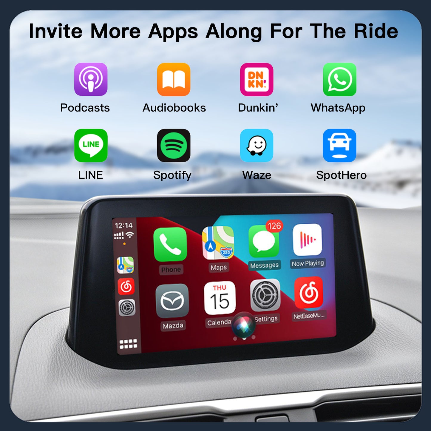 Wireless CarPlay & Android Auto Module for Mazda 2014-2020 Support Type-C 27W Fast Charging