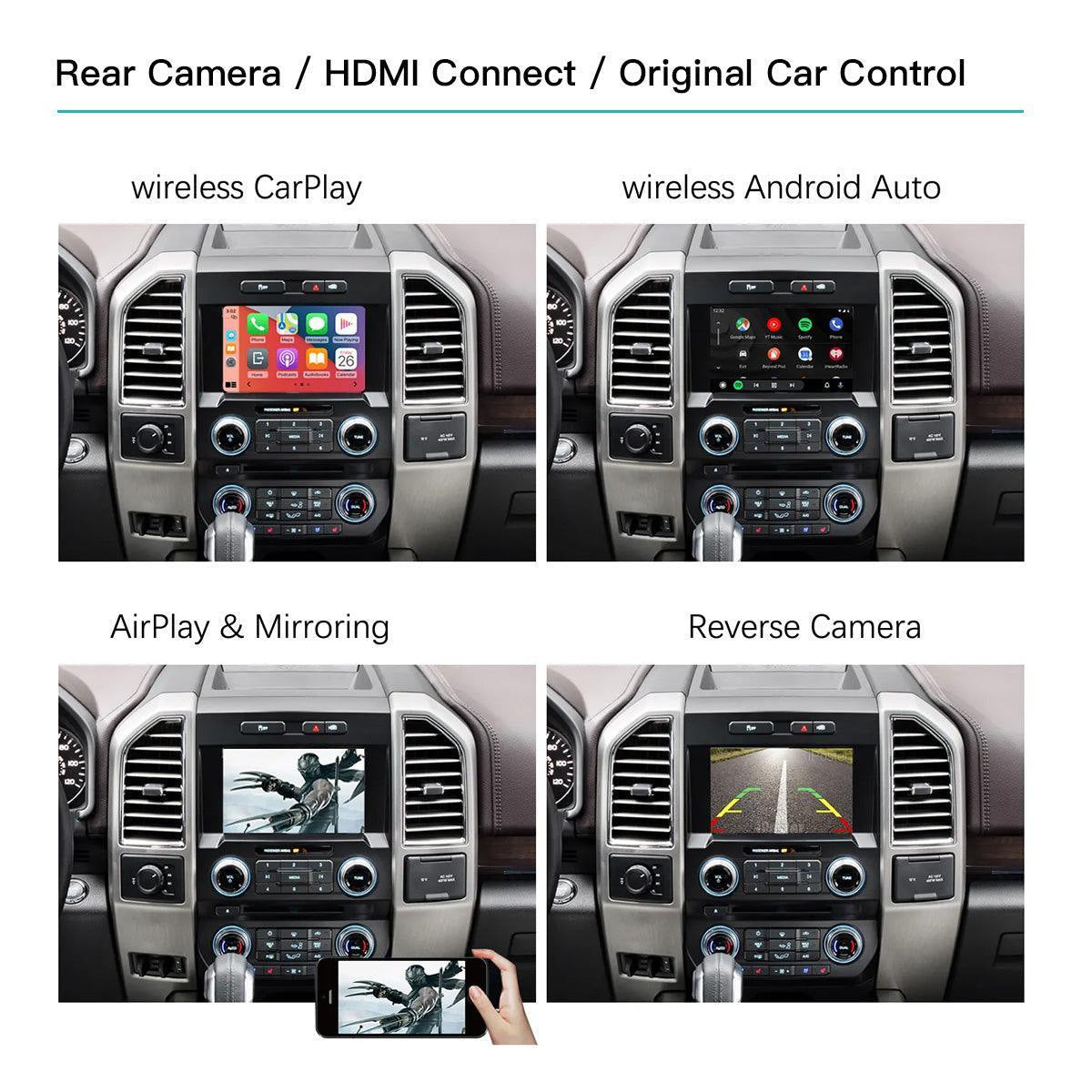Wireless CarPlay & Android Auto Module for Ford Sync 2 System with 8 Inch LCD Screen