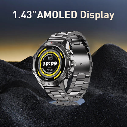 1.43” AMOLED Screen Men’s Classical Smart Watch BT Call Anti-Crush Anti-Dust Multi-Sports Mode Health Monitoring