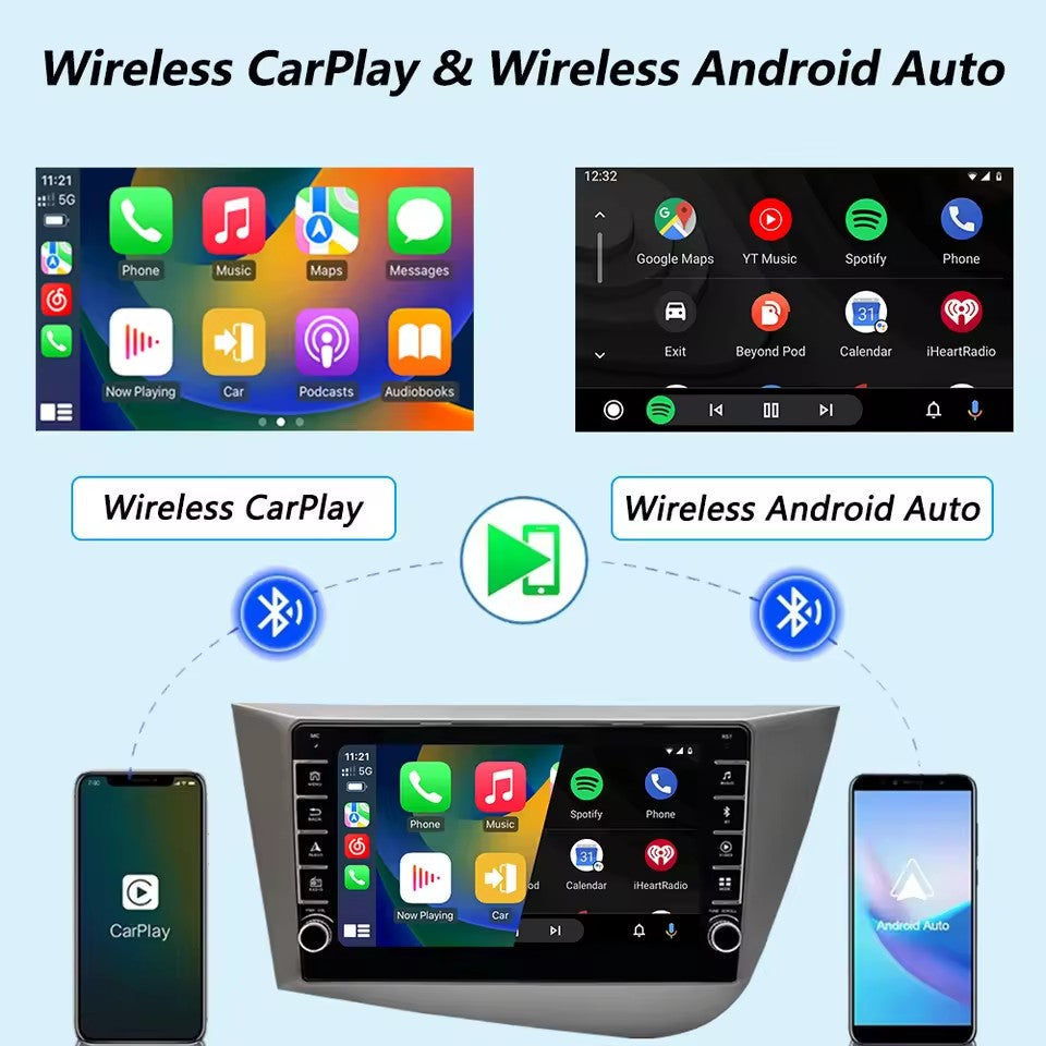 Linux System 8” IPS Screen Car Multimedia Player Wireless CarPlay & Android Auto for Seat Leon MK2 2005 - 2012