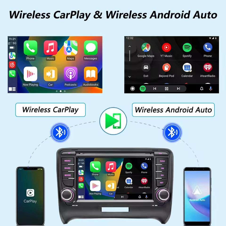 Linux System 7” IPS Screen Car Multimedia Player Wireless CarPlay & Android Auto for Audi TT 2006 - 2014