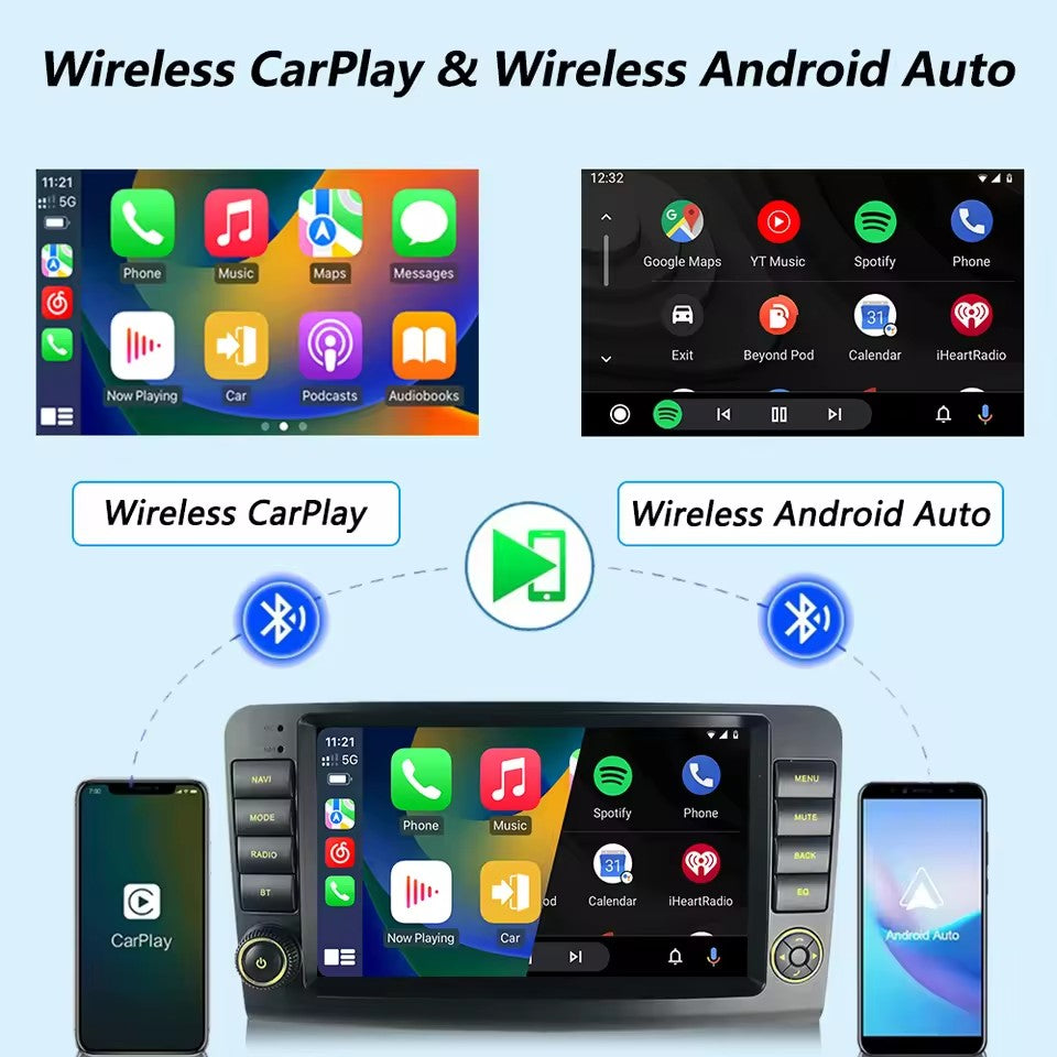 Linux System 9” IPS Screen Car Multimedia Player Wireless CarPlay & Android Auto for Mercedes-Benz ML Class W164 / GL Class X164 2005 - 2012