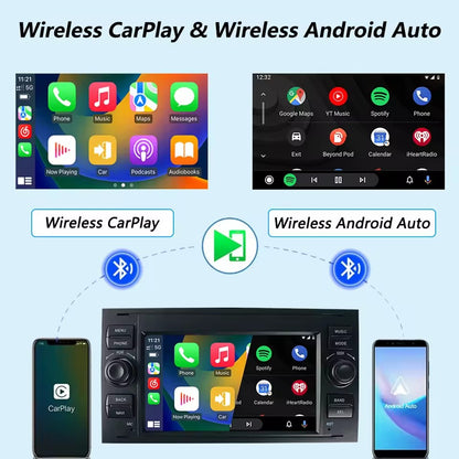 Linux System 7” IPS Screen Car Multimedia Player Wireless CarPlay & Android Auto for Ford Focus 2005 - 2007 / Mondeo 2003 - 2007 / S-Max 2007 - 2009 / C-Max 2007 - 2009 / Galaxy 2005 - 2007 / Fusion 2006 - 2011 / Connect 2007 - 2009