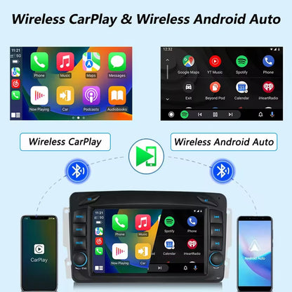 Linux System 7” IPS Screen Car Multimedia Player Wireless CarPlay & Android Auto for Mercedes-Benz A Class W168 1998 - 2002 / C Class W203 2000 - 2004 / CLK Class W209 C209 1998 - 2004 / G Class W463 1998 - 2006 / Viano & Vito W639 2003 - 2006