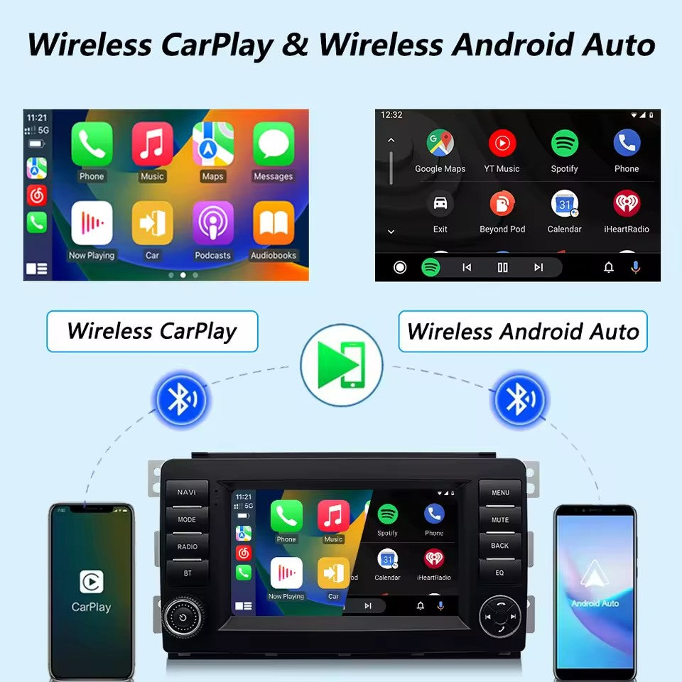 Linux System 7” IPS Screen Car Multimedia Player Wireless CarPlay & Android Auto for Mercedes-Benz Smart Fortwo 2005 - 2010