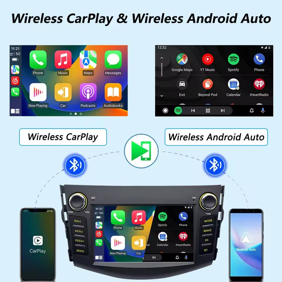 Linux System 7” IPS Screen Car Multimedia Player Wireless CarPlay & Android Auto for Toyota RAV4 2006 - 2012