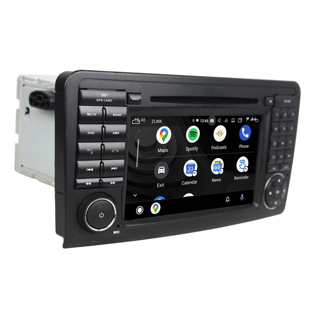 7” Android Radio Screen Car Stereo Head Unit CarPlay Android Auto for Mercedes-Benz ML Class W164 (2005-2012) GL Class X164 (2005-2012)