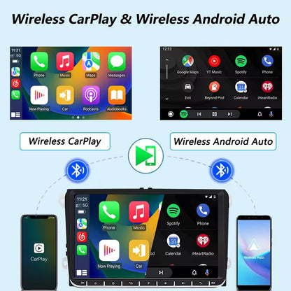 Linux System 9” IPS Screen Car Multimedia Player Wireless CarPlay & Android Auto for VW Magotan / Caddy / Passat / Sagitar / Tiguan / Touran / Jetta / Seat / CC / Polo / Golf / Golf 5 / Golf 6 2006 - 2012