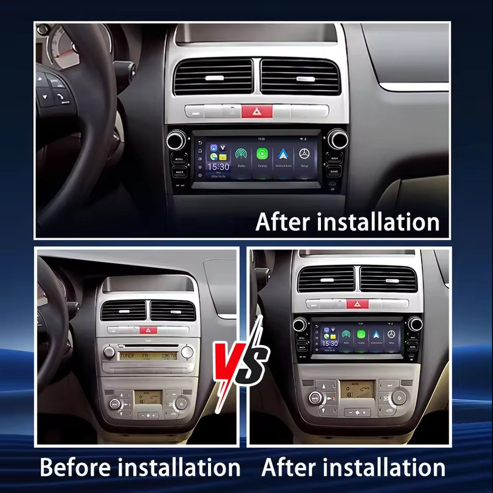 Linux System 6.86” IPS Screen Car Multimedia Player Wireless CarPlay & Android Auto for Fiat Grande Punto / Linea 2007- 2012