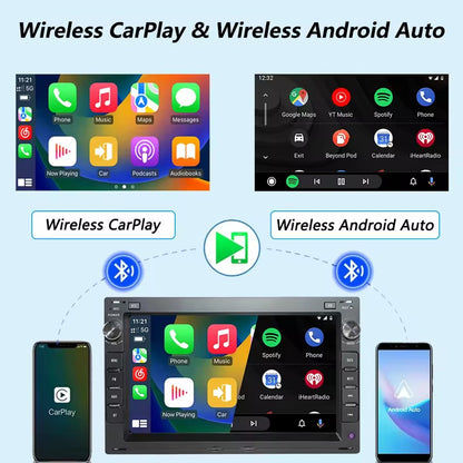 Linux System 7” IPS Screen Car Multimedia Player Wireless CarPlay & Android Auto for VW Passat B5 / Golf 4 / Polo / Bora / Jetta / Sharon / T5 1999 - 2005