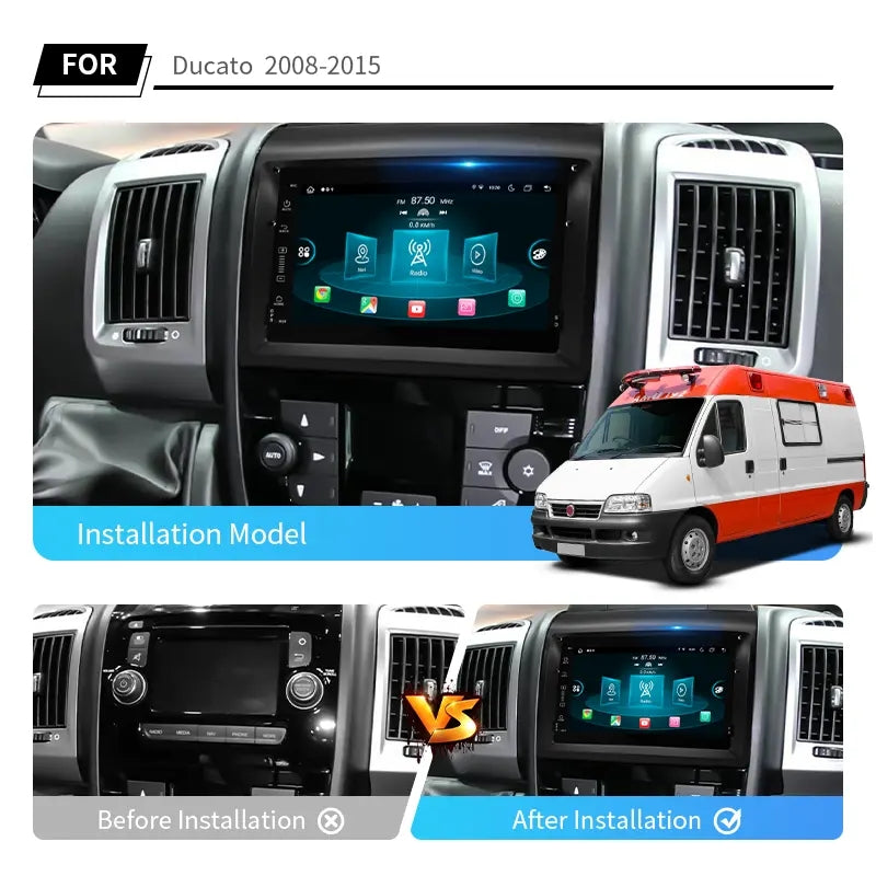 7” Android Car Radio Stereo Head Unit Screen CarPlay Android Auto for Fiat Ducato (2008-2015)
