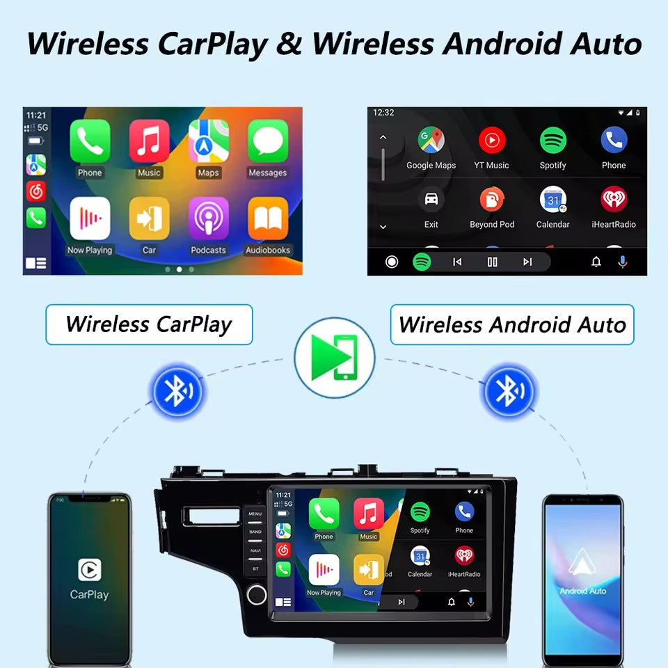 Linux System 9” IPS Screen Car Multimedia Player Wireless CarPlay & Android Auto for Honda Fit 3 / Jazz 2014 - 2020