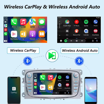 Linux System 7” IPS Screen Car Multimedia Player Wireless CarPlay & Android Auto for Ford Focus 2008 - 2010 / Mondeo 2007 - 2010 / S-Max 2008 - 2010 / Galaxy 2008 - 2010 / Transit Connect 2007 - 2010