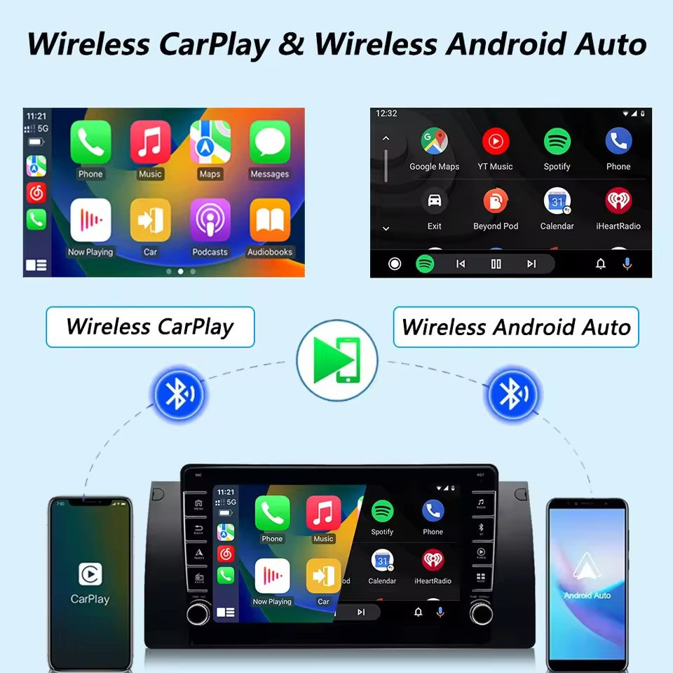 Linux System 8” IPS Screen Car Multimedia Player Wireless CarPlay & Android Auto for BMW E39 1995 - 2003