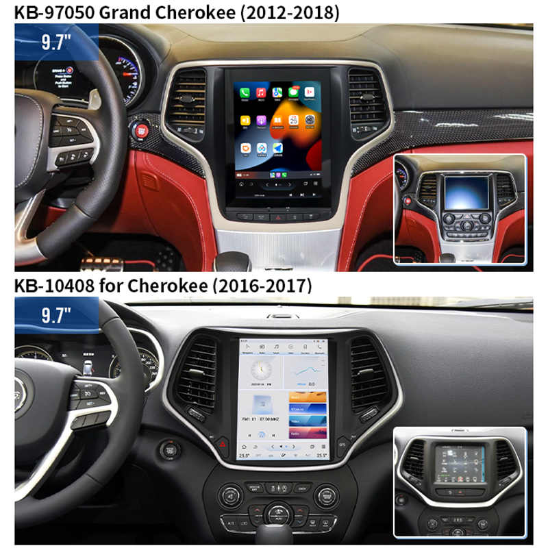 9.7” Android Auto CarPlay Radio Screen Head Unit for Jeep Grand Cherokee (2012-2018) / Jeep Cherokee (2016-2017)