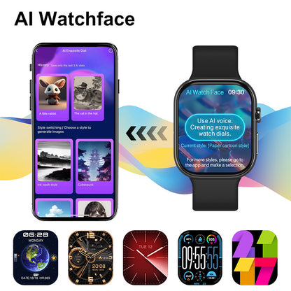 2.02” AMOLED Screen Smart Watch BT Call ChatGPT AI Watch Face Smart Island APP Download Local Music Store Gesture Control
