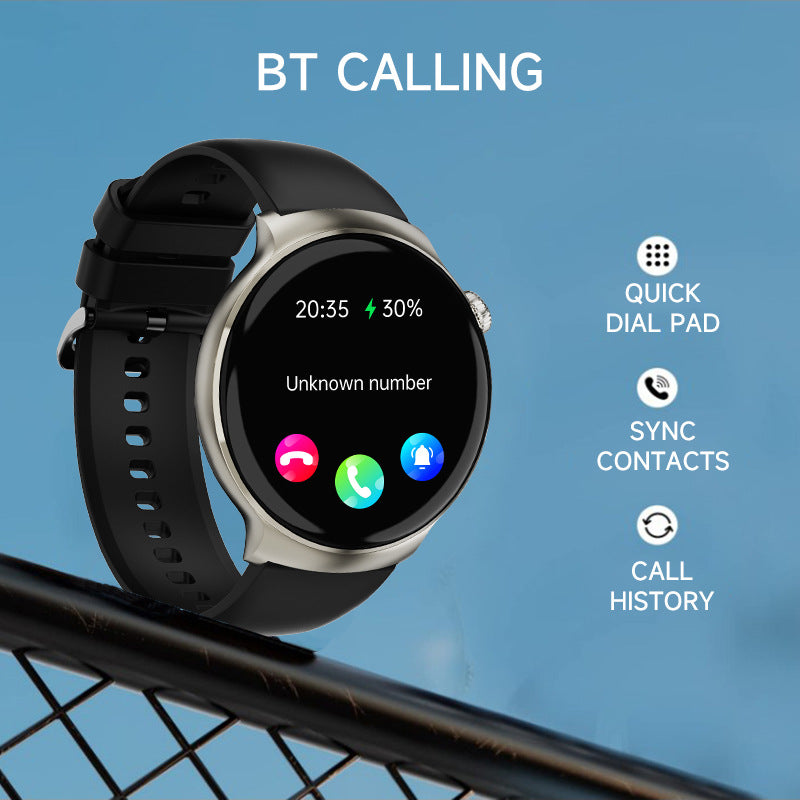 1.46” TFT Screen Smart Watch BT Phone Call Voice Assistant ECG PPG Monitor HRV HR Alert REM Sleep Multi-Sports Modes