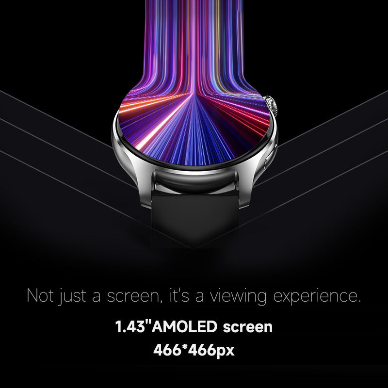 1.43” AMOLED Screen Smart Watch 466*466 Resolution BT Phone Call Voice Assistant Health Care Multi-Sport Modes