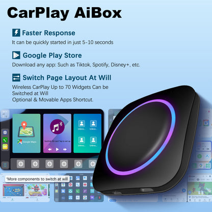 Android 13.0 Smart Box Wireless CarPlay & Android Auto Adapter Qualcomm Snapdragon 6115 CPU