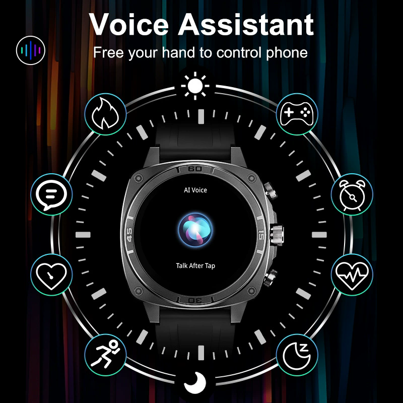 1.43” AMOLED Screen Smart Watch BT Calling Voice Assistant 24h Health Monitoring Multi-Sports Mode World Clock