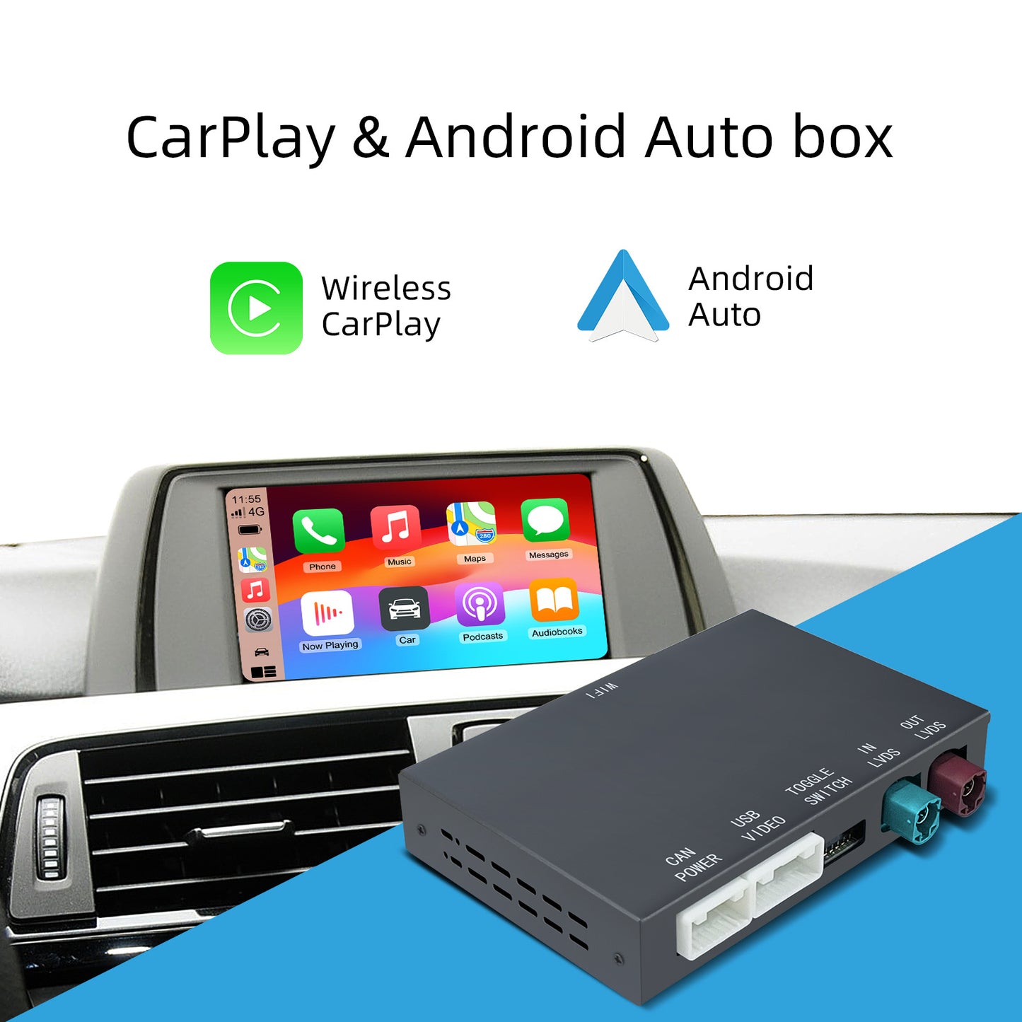 Wireless CarPlay & Android Auto Module for BMW CIC System 2008-2014