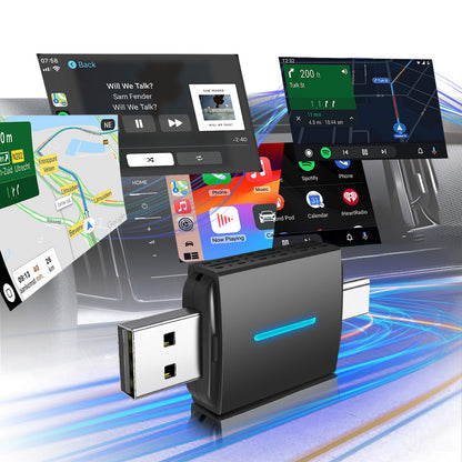 Dual Mode 2-in-1 Wireless CarPlay & Android Auto Adapter Compatible with Factory Wired CarPlay or Android Auto