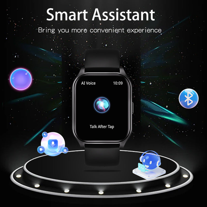 1.83” TFT Screen Smart Watch BT Phone Call Voice Assistant HR Monitor Red Light SpO2 Multi-Sport Modes REM Sleep