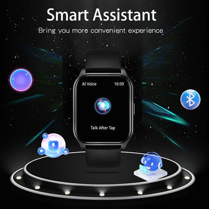 1.83” TFT Screen Smart Watch BT Phone Call Voice Assistant HR Monitor Red Light SpO2 Multi-Sport Modes REM Sleep