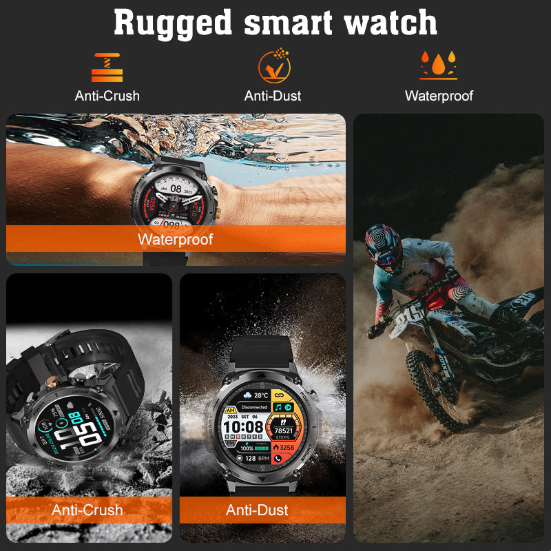 1.43” AMOLED Screen Smart Watch BT Call Voice Assistant Anti-Crush Anti-Dust 24h Health Monitoring Multi-Sports Mode
