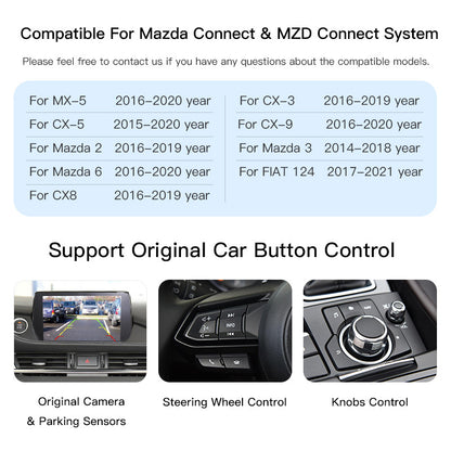 Wireless CarPlay & Android Auto Module for Mazda 2014-2020 Support Type-C 27W Fast Charging