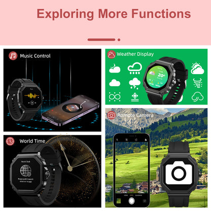 1.43” AMOLED Screen Smart Watch BT Calling Voice Assistant Health Care Multi-Sports Mode World Clock Remote Camera