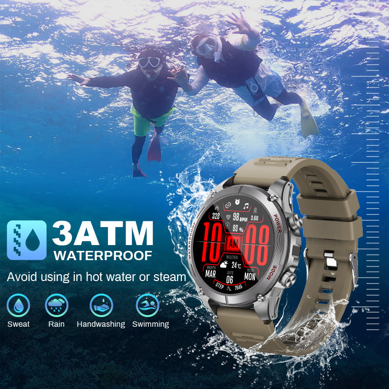 1.43” AMOLED Screen Smart Watch Built-in GPS 3-in-1 Environmental Monitoring 3ATM Waterproof BT Call