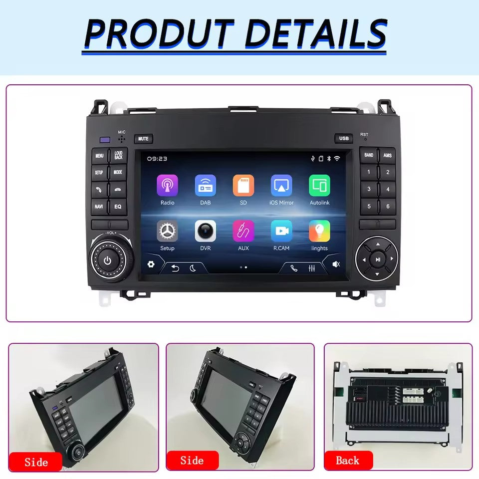 Linux System 7” IPS Screen Car Multimedia Player Wireless CarPlay & Android Auto for Mercedes-Benz A Class W169 / B Class W245 2004 - 2012