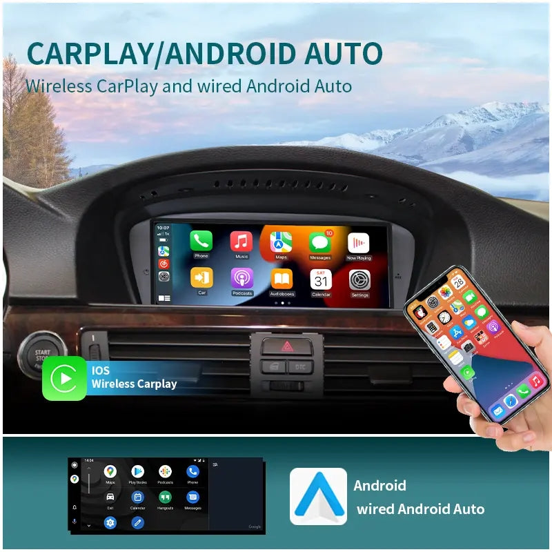 8.8” Android Auto CarPlay Radio Screen for BMW 3 Series E90 (2004-2011) / 5 Series E60 (2005-2010)