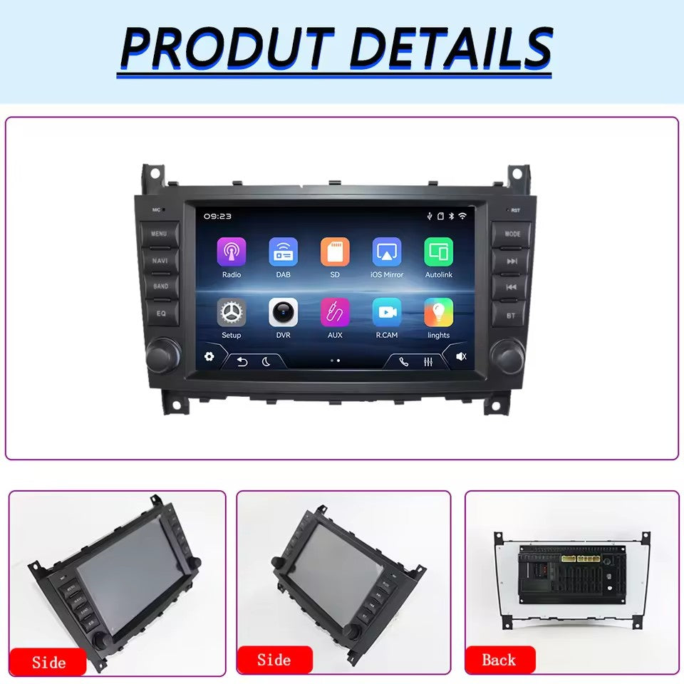 Linux System 8” IPS Screen Car Multimedia Player Wireless CarPlay & Android Auto for Mercedes-Benz C Class W203 2004 - 2007 / CLK Class W209 2005 - 2006 / G Class W463 2006 - 2008