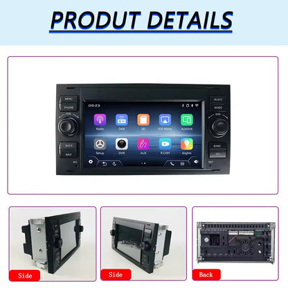 Linux System 7” IPS Screen Car Multimedia Player Wireless CarPlay & Android Auto for Ford Focus 2005 - 2007 / Mondeo 2003 - 2007 / S-Max 2007 - 2009 / C-Max 2007 - 2009 / Galaxy 2005 - 2007 / Fusion 2006 - 2011 / Connect 2007 - 2009