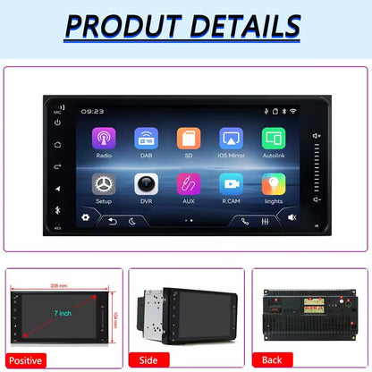 Linux System 7” IPS Screen Car Multimedia Player Wireless CarPlay & Android Auto for Toyota Corolla / Rav4 / Vios / Hilux / Land Cruiser / Fortuner / Prado / Terios 2006 - 2010