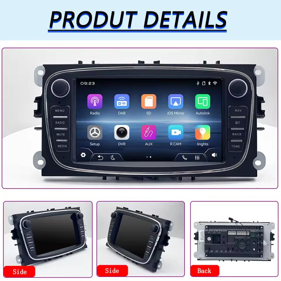 Linux System 7” IPS Screen Car Multimedia Player Wireless CarPlay & Android Auto for Ford Focus 2008 - 2010 / Mondeo 2007 - 2010 / S-Max 2008 - 2010 / Galaxy 2008 - 2010 / Transit Connect 2007 - 2010