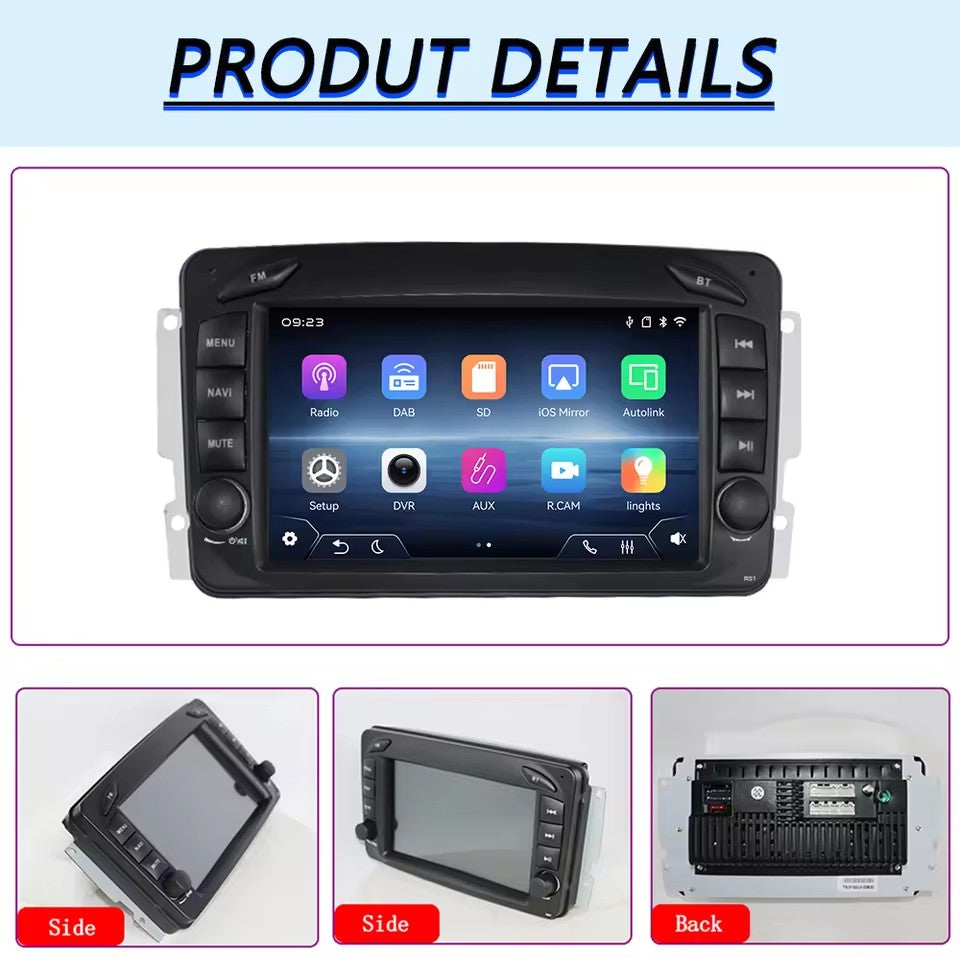 Linux System 7” IPS Screen Car Multimedia Player Wireless CarPlay & Android Auto for Mercedes-Benz A Class W168 1998 - 2002 / C Class W203 2000 - 2004 / CLK Class W209 C209 1998 - 2004 / G Class W463 1998 - 2006 / Viano & Vito W639 2003 - 2006