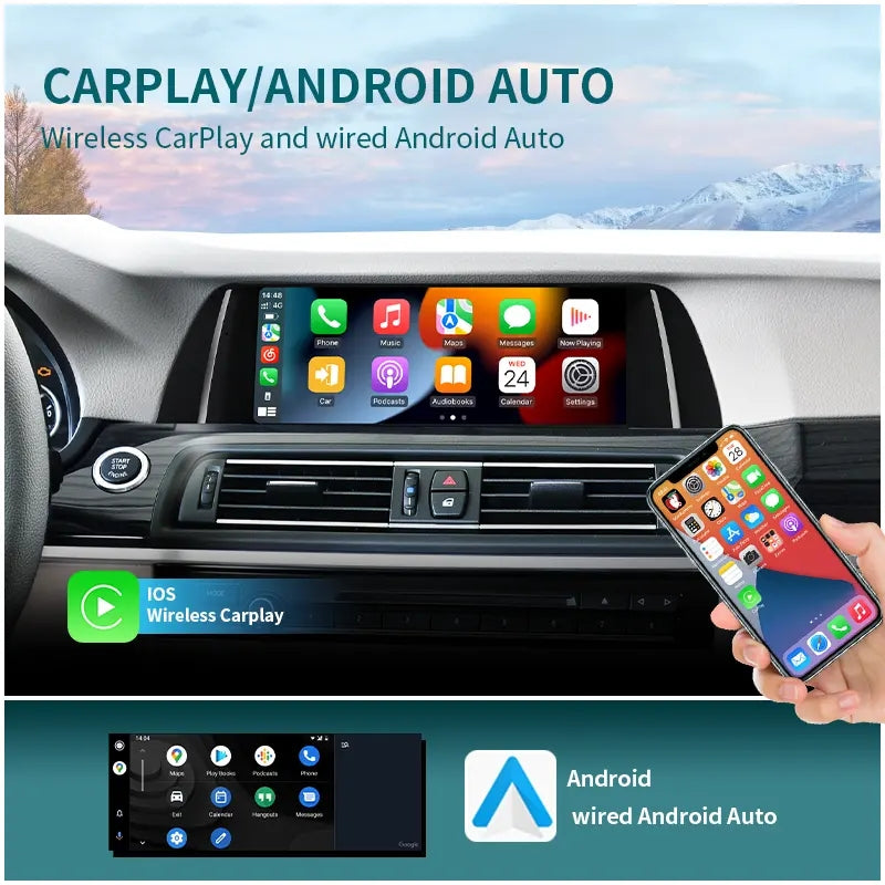 10.25” / 12.3” Android Auto CarPlay Radio Screen for BMW 5 Series F10 F11 F07 GT M550 (2011-2018)